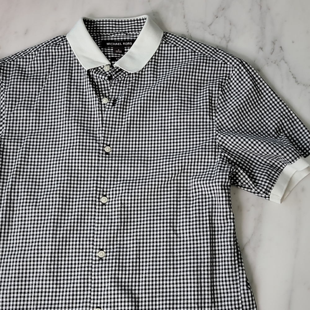 Michael Kors slim fit checkered shirt